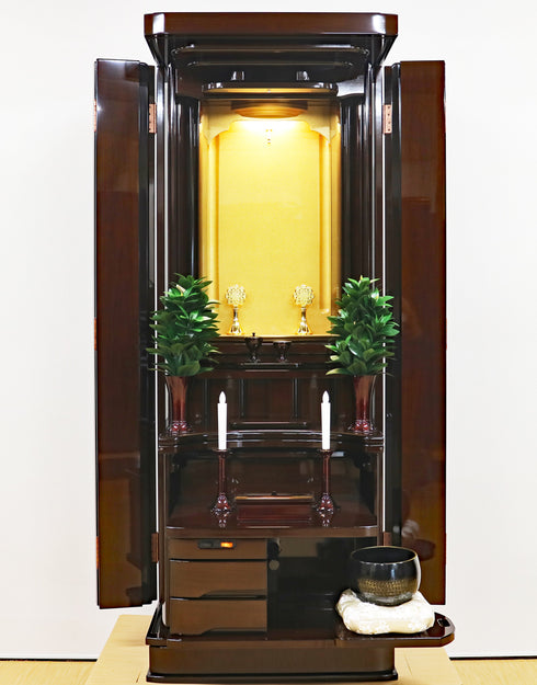 Soka Gakkai Furniture-style Buddhist Altar "Akane" Available in 4 colors Made in Japan Rainbow Gold Cabinet Compatible with Permanent Gohonzon